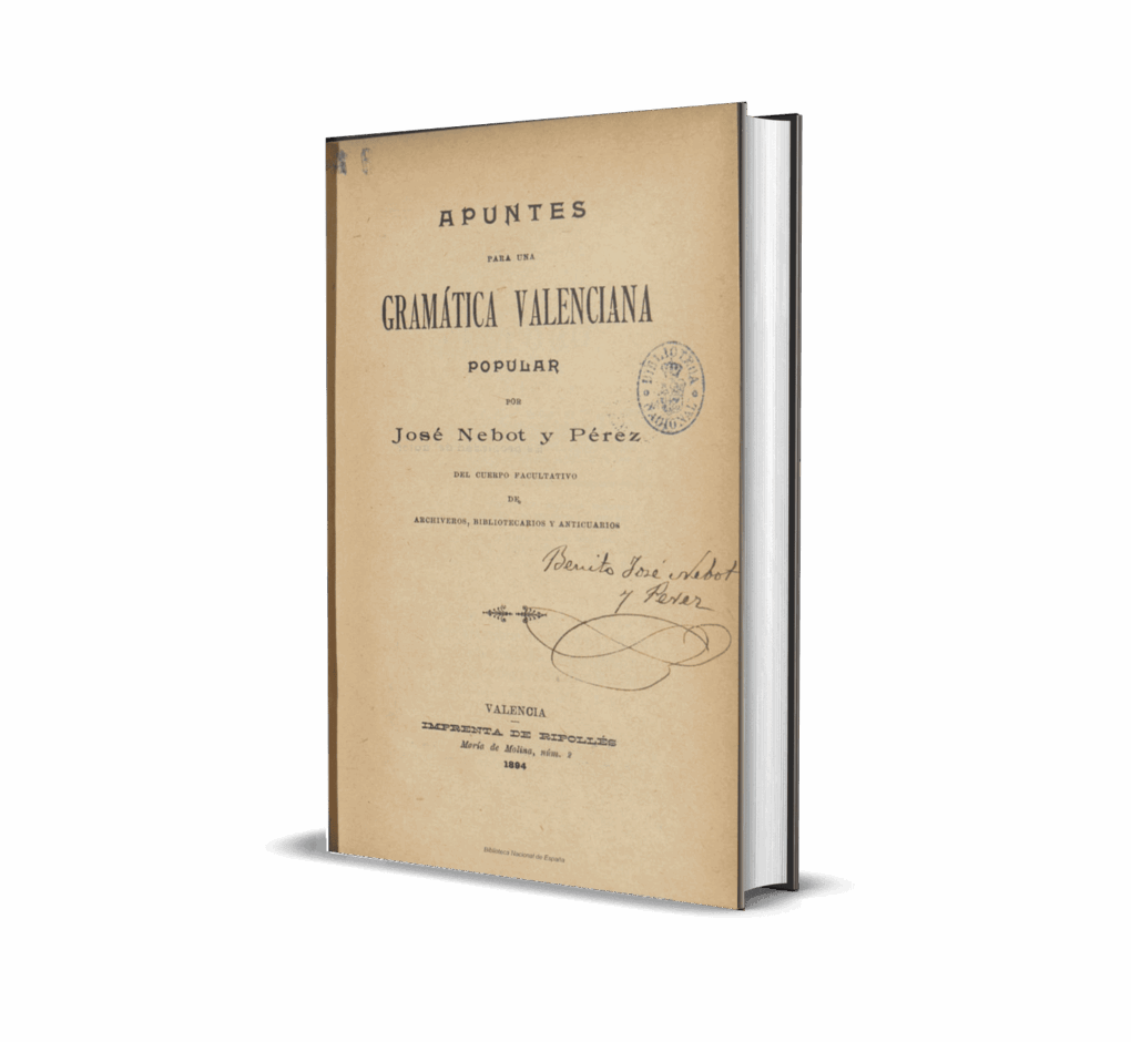 Coberta del llibre "Apuntes para una gramática valenciana popular"