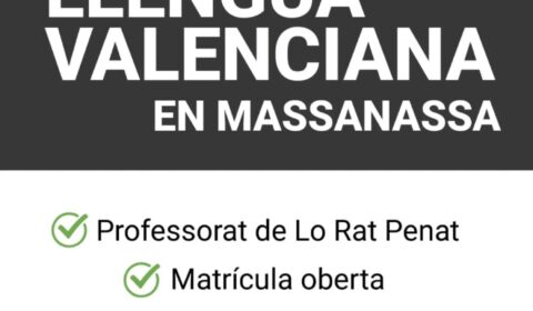 Cartell anunciador dels cursos de llengua valenciana en Massanassa
