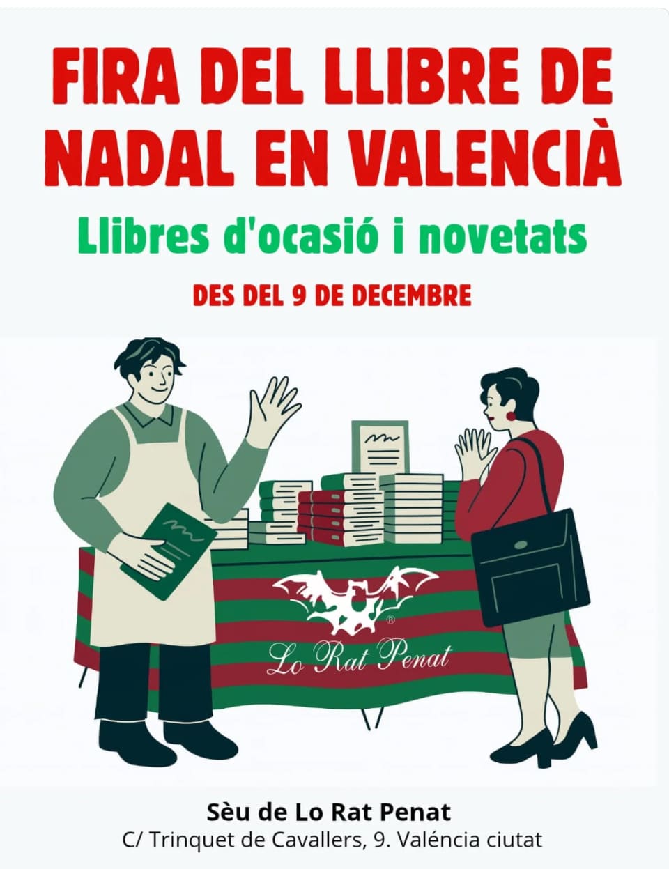 Cartell anunciador de la Fira del Llibre de Nadal de Lo Rat Penat