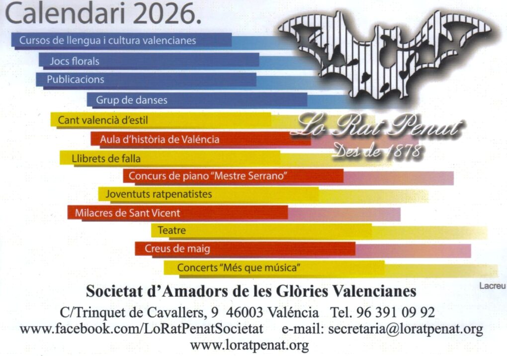 Calendari 2026 de Lo Rat Penat