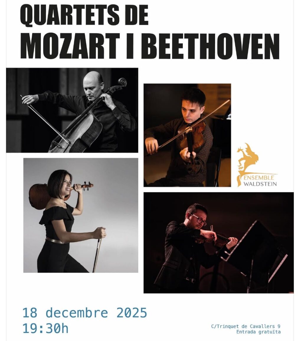 Cartell del concert del quartet de corda del cicle “Més que música”