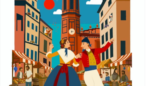 Cartell anunciador del Mercat Tradicional Valencià de Sant Blai