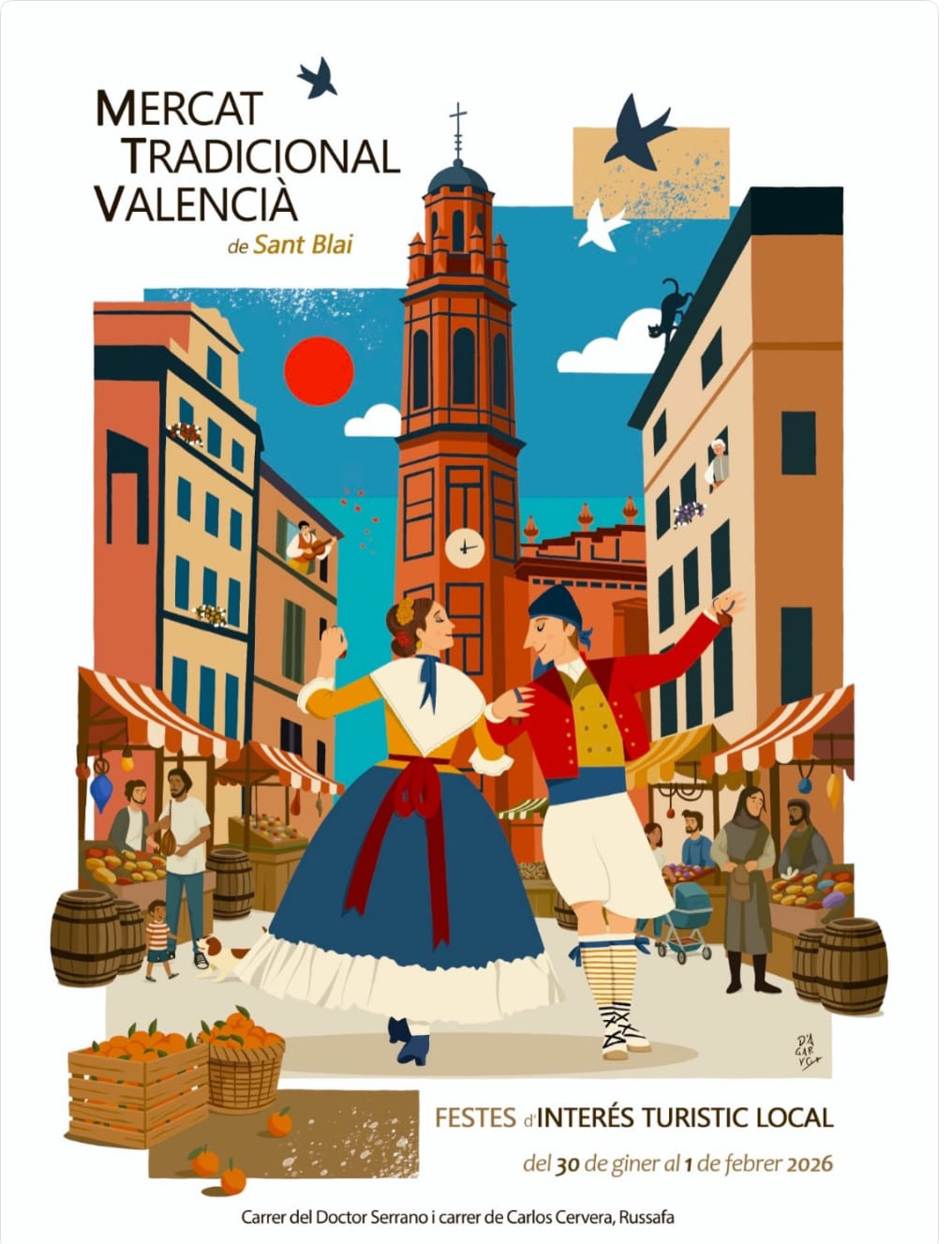 Cartell anunciador del Mercat Tradicional Valencià de Sant Blai