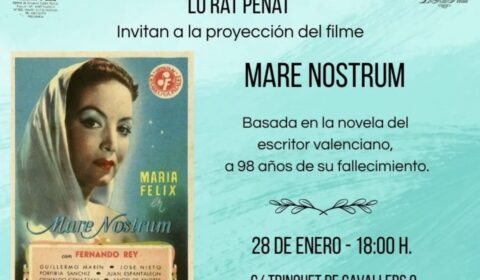 Cartell anunci proyecció de la película “Mare Nostrum”
